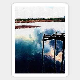 Cloud Reflection Over a lake Magnet